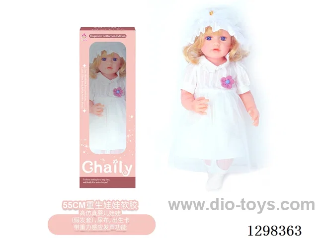 22 inches (real baby feel) reborn baby doll girl,  collectible art dolls with full softness body, poseable limb and lifelike details - Gravity-sensing sound function