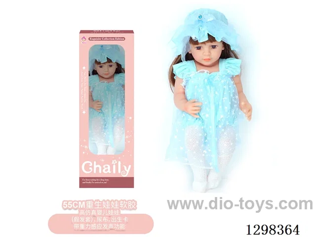 22 inches (real baby feel) reborn baby doll girl,  collectible art dolls with full softness body, poseable limb and lifelike details - Gravity-sensing sound function