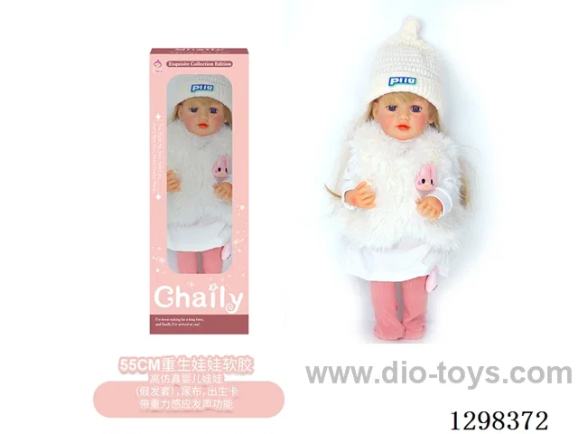 22 inches (real baby feel) reborn baby doll girl,  collectible art dolls with full softness body, poseable limb and lifelike details - Gravity-sensing sound function