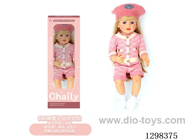 22 inches (real baby feel) reborn baby doll girl,  collectible art dolls with full softness body, poseable limb and lifelike details - Gravity-sensing sound function
