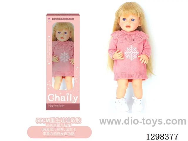 22 inches (real baby feel) reborn baby doll girl,  collectible art dolls with full softness body, poseable limb and lifelike details - Gravity-sensing sound function