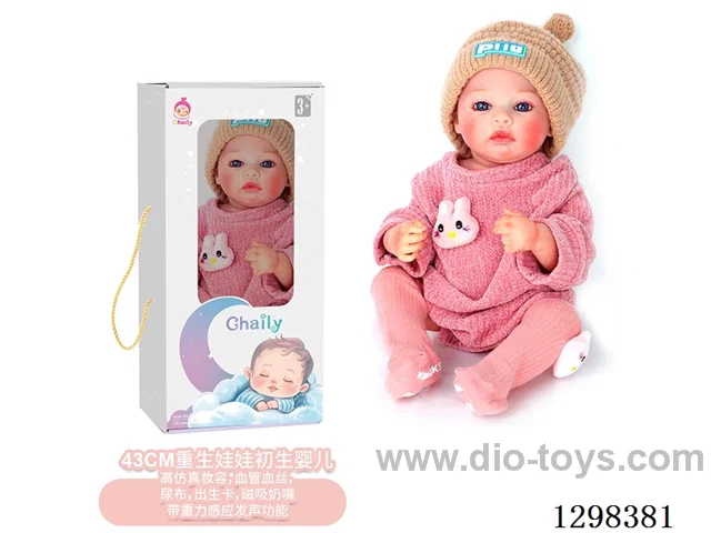 17 inches (real baby feel) reborn baby doll,  collectible art dolls with full softness body, poseable limb and lifelike details - Gravity-sensing sound function