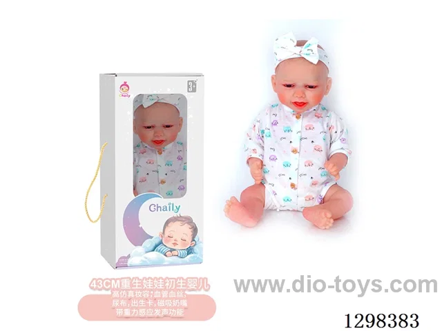 17 inches (real baby feel) reborn baby doll,  collectible art dolls with full softness body, poseable limb and lifelike details - Gravity-sensing sound function