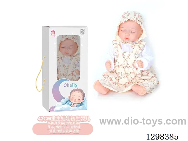 17 inches (real baby feel) reborn baby doll,  collectible art dolls with full softness body, poseable limb and lifelike details - Gravity-sensing sound function