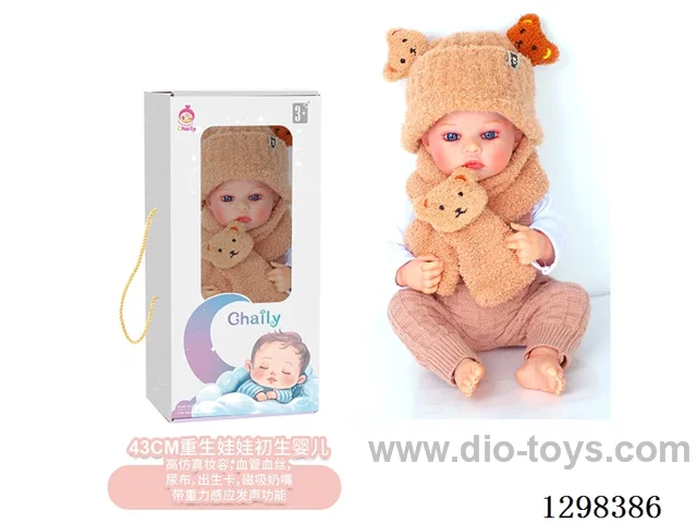 17 inches (real baby feel) reborn baby doll,  collectible art dolls with full softness body, poseable limb and lifelike details - Gravity-sensing sound function