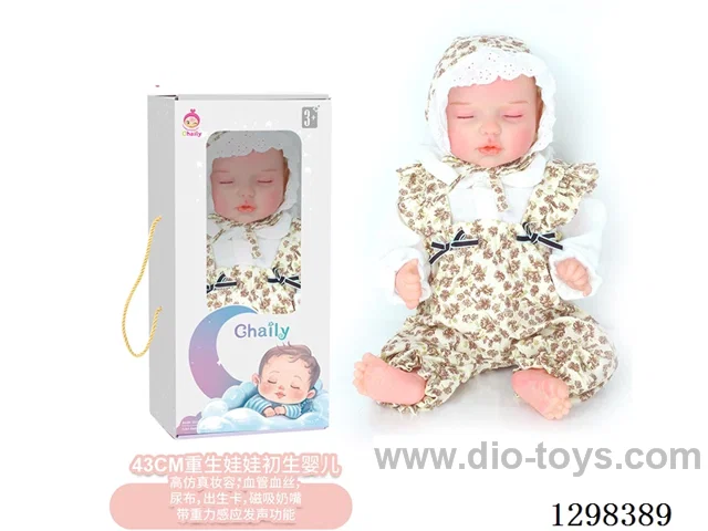 17 inches (real baby feel) reborn baby doll,  collectible art dolls with full softness body, poseable limb and lifelike details - Gravity-sensing sound function