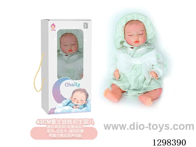17 inches (real baby feel) reborn baby doll,  collectible art dolls with full softness body, poseable limb and lifelike details - Gravity-sensing sound function