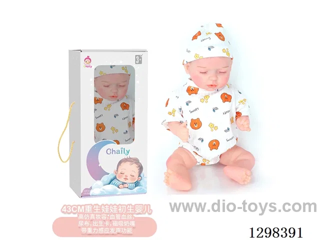 17 inches (real baby feel) reborn baby doll,  collectible art dolls with full softness body, poseable limb and lifelike details - Gravity-sensing sound function