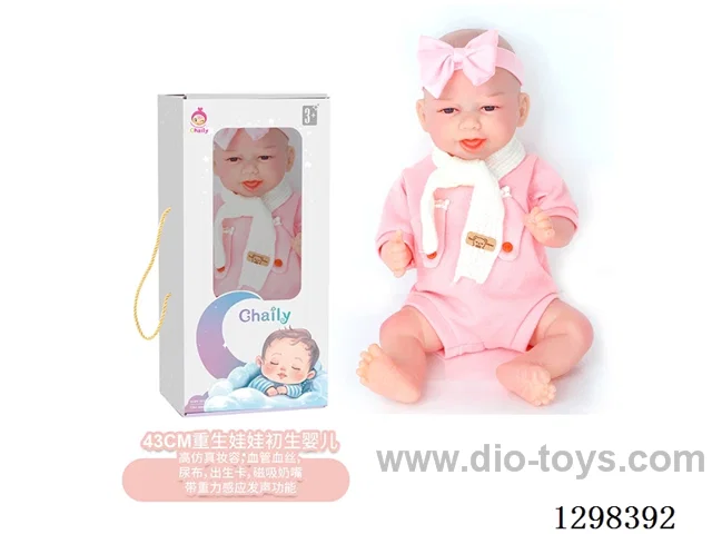 17 inches (real baby feel) reborn baby doll,  collectible art dolls with full softness body, poseable limb and lifelike details - Gravity-sensing sound function