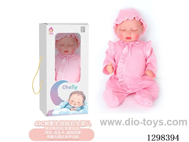 17 inches (real baby feel) reborn baby doll,  collectible art dolls with full softness body, poseable limb and lifelike details - Gravity-sensing sound function