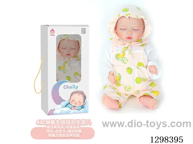 17 inches (real baby feel) reborn baby doll,  collectible art dolls with full softness body, poseable limb and lifelike details - Gravity-sensing sound function