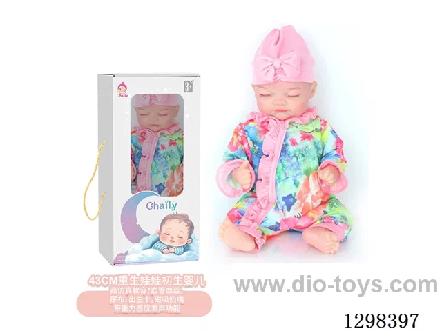 17 inches (real baby feel) reborn baby doll,  collectible art dolls with full softness body, poseable limb and lifelike details - Gravity-sensing sound function