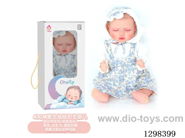 17 inches (real baby feel) reborn baby doll,  collectible art dolls with full softness body, poseable limb and lifelike details - Gravity-sensing sound function
