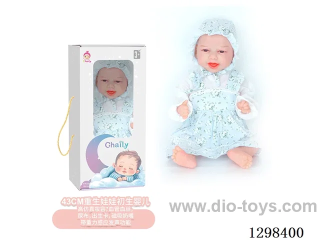 17 inches (real baby feel) reborn baby doll,  collectible art dolls with full softness body, poseable limb and lifelike details - Gravity-sensing sound function