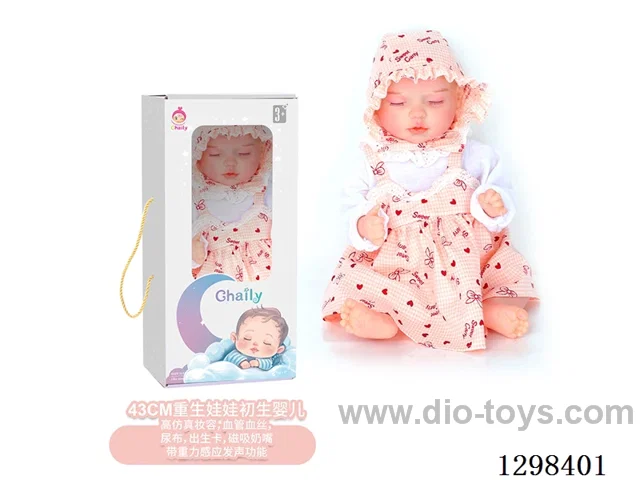 17 inches (real baby feel) reborn baby doll,  collectible art dolls with full softness body, poseable limb and lifelike details - Gravity-sensing sound function