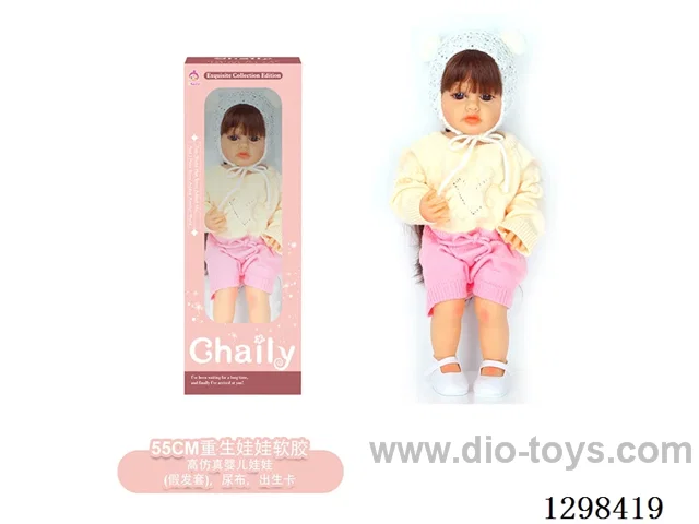 22 inches (real baby feel) reborn baby doll girl,  collectible art dolls with full softness body, poseable limb and lifelike details