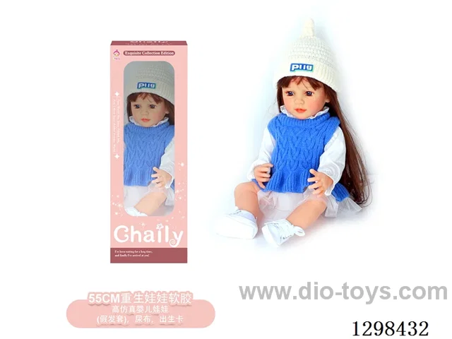 22 inches (real baby feel) reborn baby doll girl,  collectible art dolls with full softness body, poseable limb and lifelike details