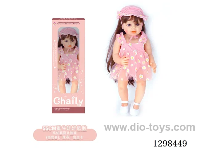 22 inches (real baby feel) reborn baby doll girl,  collectible art dolls with full softness body, poseable limb and lifelike details