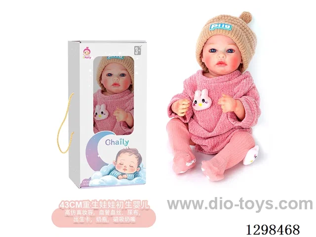 17 inches (real baby feel) reborn baby doll,  collectible art dolls with full softness body, poseable limb and lifelike details