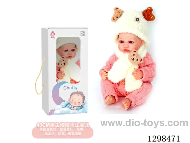 17 inches (real baby feel) reborn baby doll,  collectible art dolls with full softness body, poseable limb and lifelike details