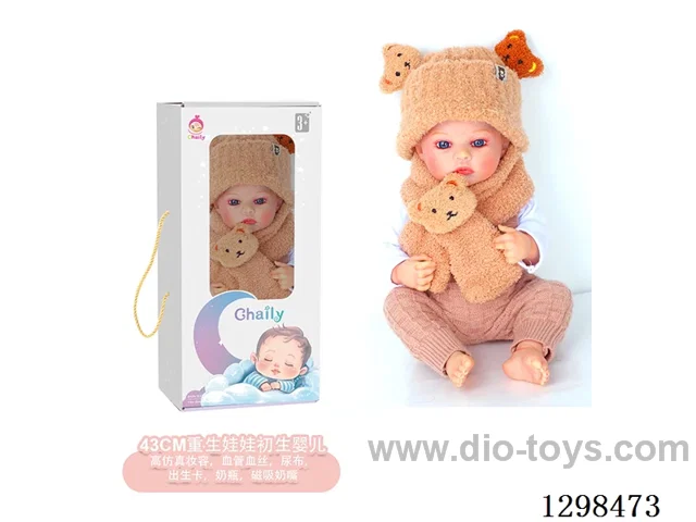 17 inches (real baby feel) reborn baby doll,  collectible art dolls with full softness body, poseable limb and lifelike details