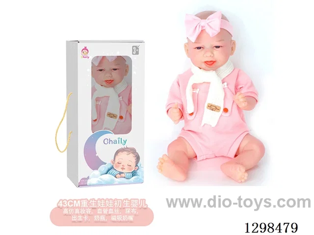 17 inches (real baby feel) reborn baby doll,  collectible art dolls with full softness body, poseable limb and lifelike details