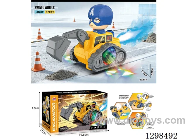 B/O Captain America Construction Vehicle W L/M/spray