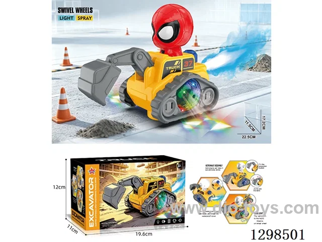 B/O Spider-Man Construction Vehicle W L/M/spray