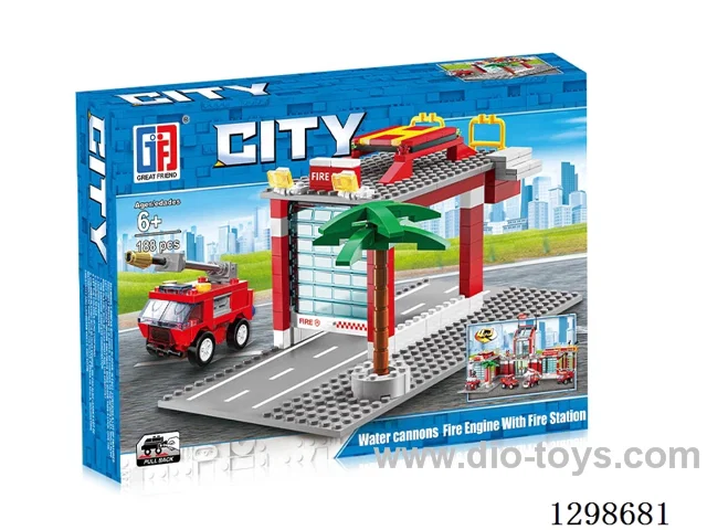 Building Blocks Pull-Back Firefighting Set (188PCS)