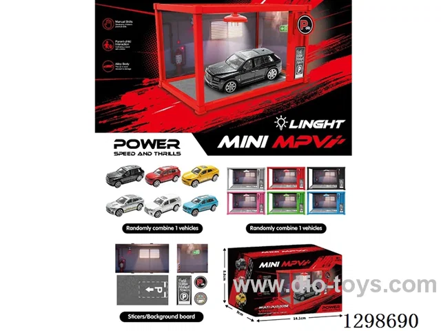 Container Garage Light-Up DIY Scene – 1:64 free wheel Die-Cast SUV Model