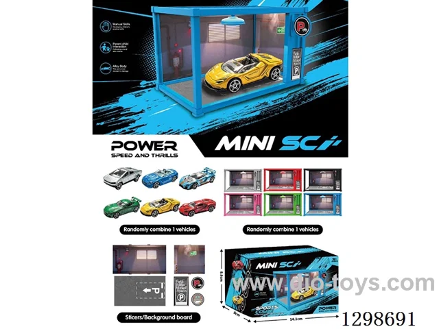 Container Garage DIY Scene – 1:64 free wheel Die-Cast Sports Car Model