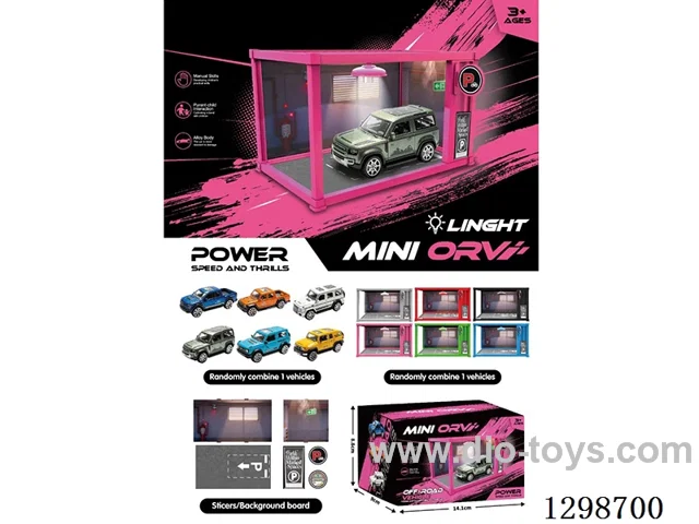 Container Garage Light-Up DIY Scene 1:64 free wheel Die-Cast Off-Road Car Model