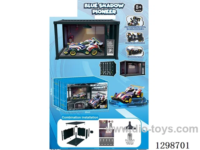 Container Light-Up Garage Blue Shadow Pioneer 4WD Car