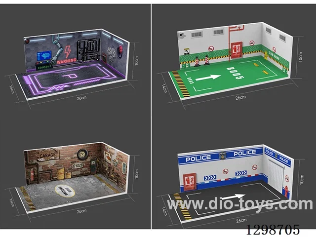PVC Modular Parking Garage Suitable for Die-Cast and RC Car Models 4 styles