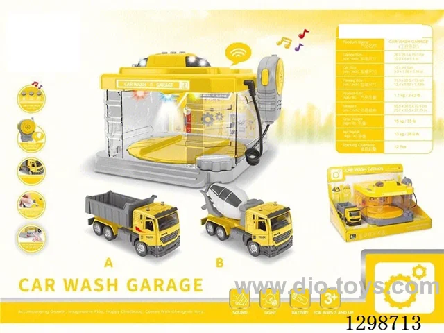 Walkie-Talkie Spray Car Wash Garage (Construction Series)free wheel car
