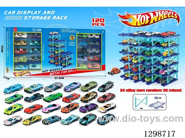 Hot Wheels Parking Racks, 20 Sets (with 20 free-wheel die-cast cars)