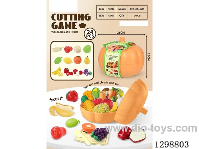 Pumpkin Storage Box Fruit Cutting Set (24-Piece)