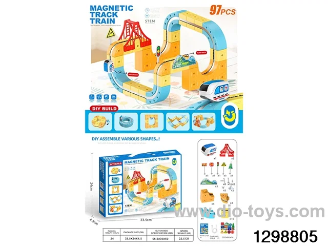 Transformable Building Blocks DIY Magnetic Track Vehicle 97 PCS