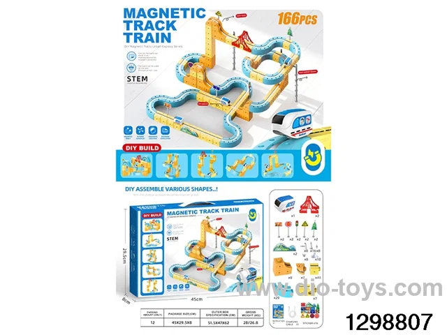 Transformable Building Blocks DIY Magnetic Track Vehicle 119 Pieces