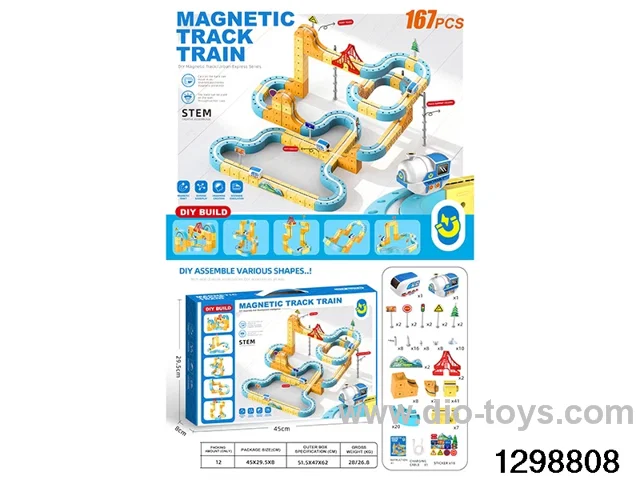 Versatile Building Blocks DIY Magnetic Track Vehicle 215 PCS