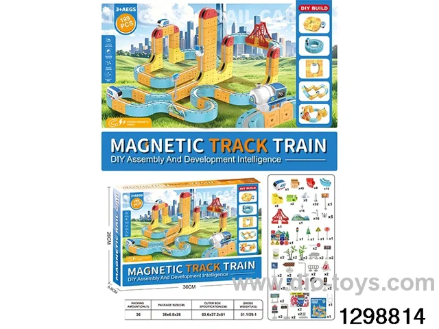 Transformable Building Blocks DIY Magnetic Track Vehicle 199 Pieces