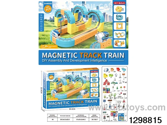 Transformable Building Blocks DIY Magnetic Track Vehicle 151 PCS