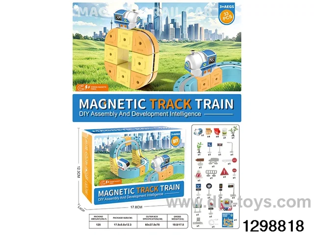Transformable Building Blocks DIY Magnetic Track Vehicle 33 Pieces