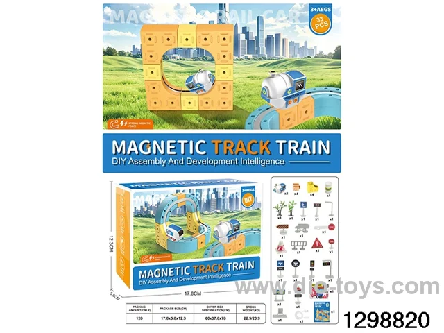 Transformable Building Blocks DIY Magnetic Track Vehicle 33 Pieces