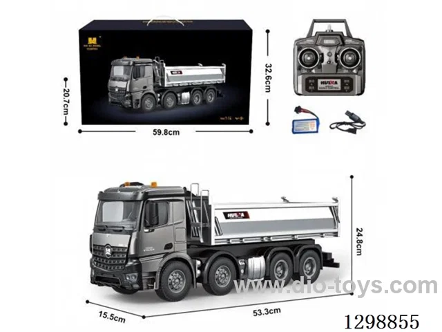 1:14 Scale 13ch Semi-Alloy RC Dump Truck (Gray)