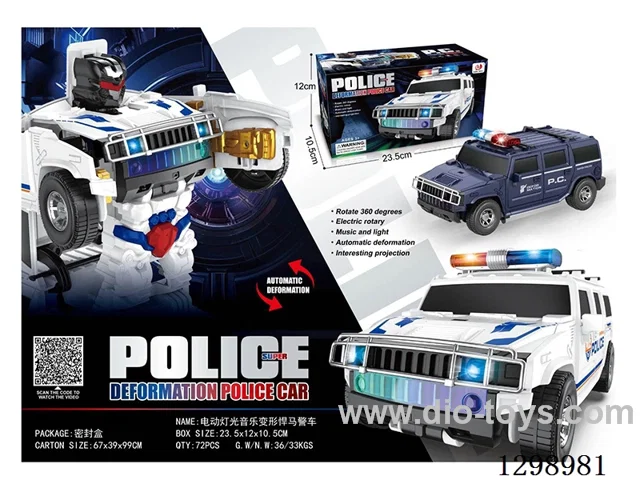 B/O Transformable Hummer Police Car W L/M