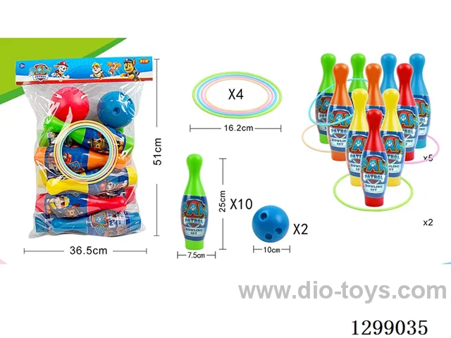 Paw Patrol Bowling Set with Rings (2-in-1 Set)