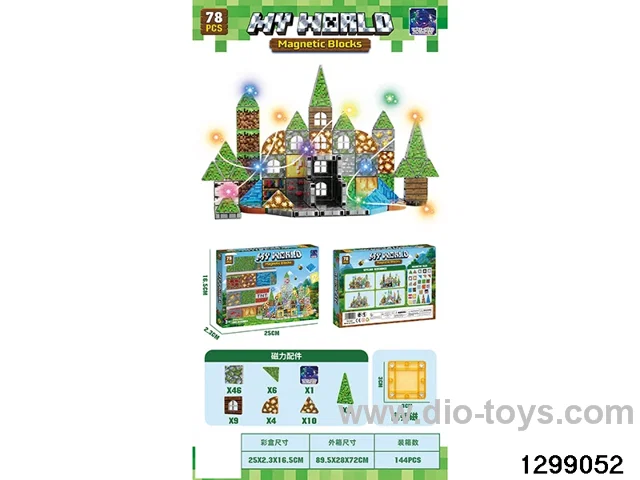 My World Forest Scene 3.0 Magnetic Panel Open Window Box 78 PCS with Three-Level Adjustable Lighting Strip