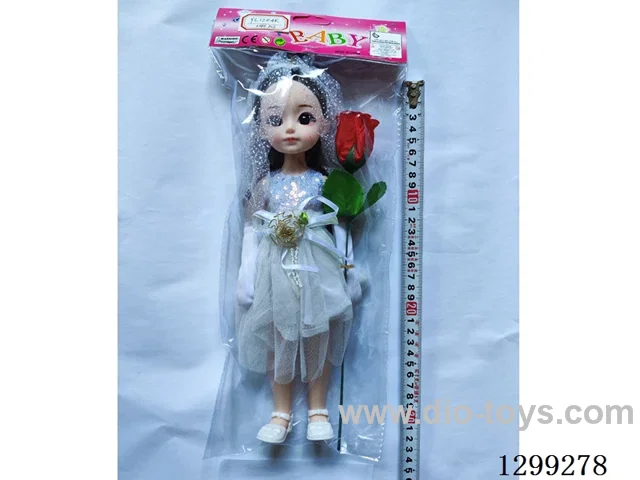 12 Inch doll wedding dress+music+flowers