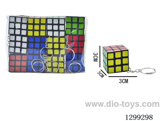 3CM sticker Rubik's cube+keychain